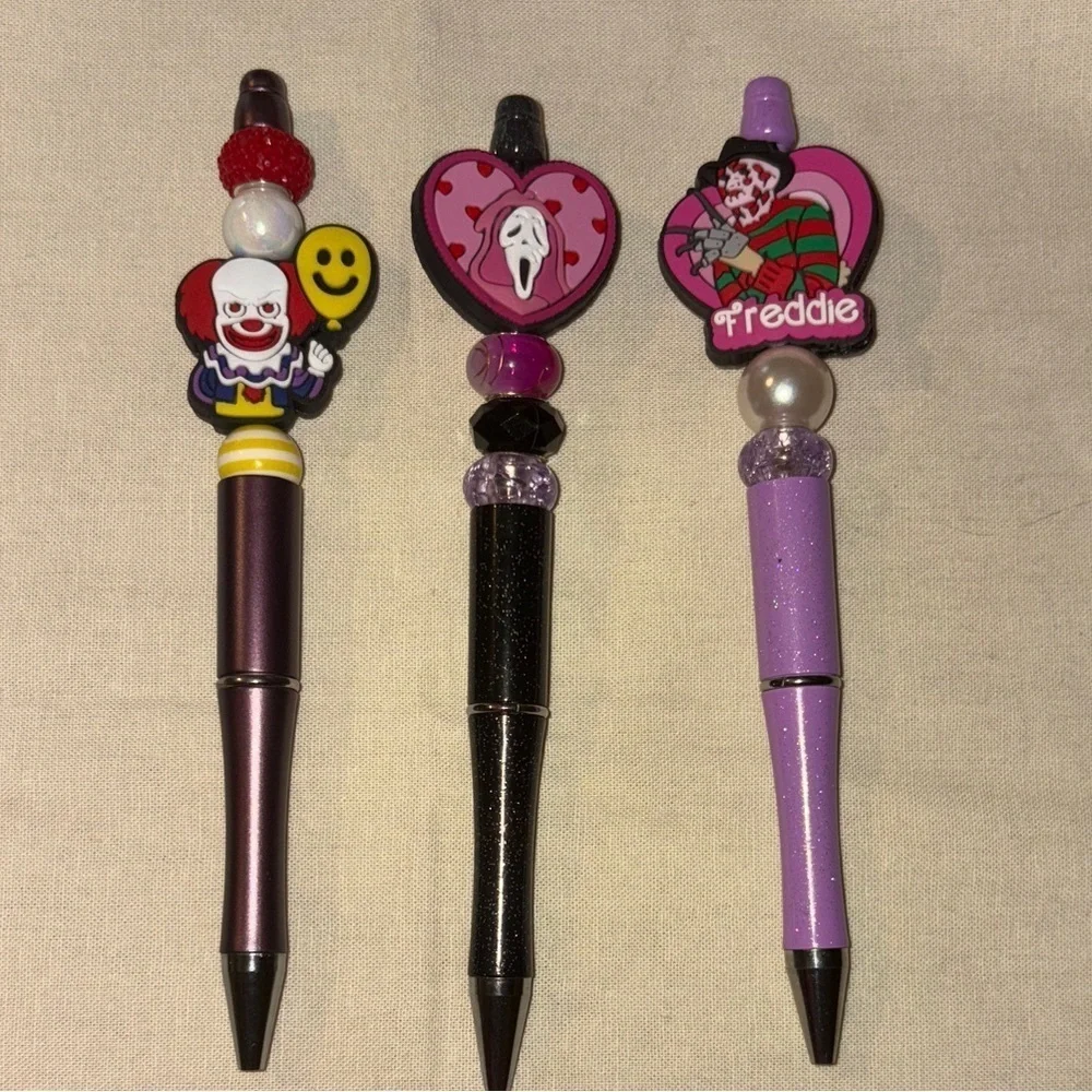 Fun Character-Themed DIY Pen Set with Black and Purple Accents #2